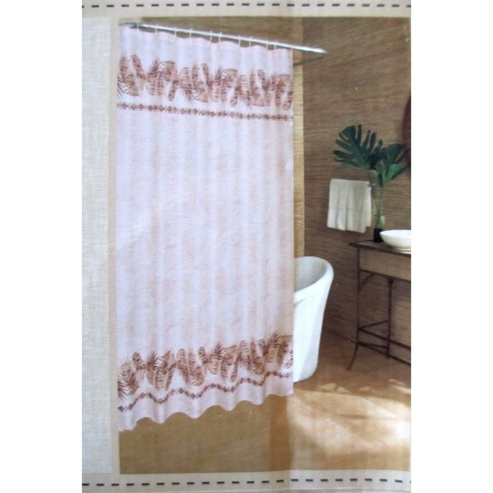 Caribbean Joe TROPIC Palm Fabric Shower Curtain